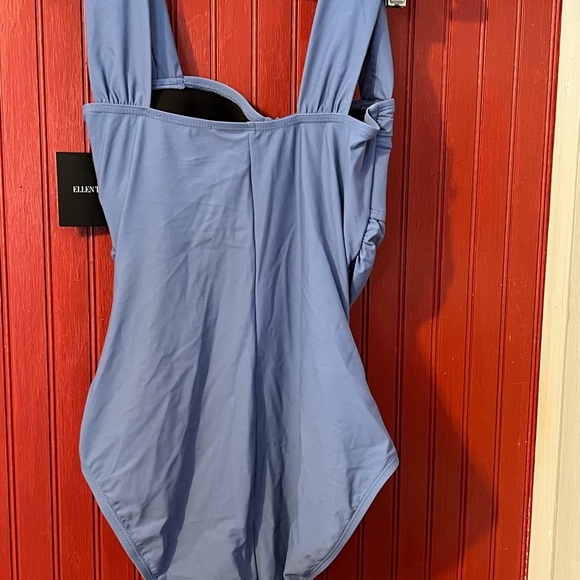 NWT Ellen Tracy Stone Blue One Piece Swimsuit 10 - Picture 2 of 6